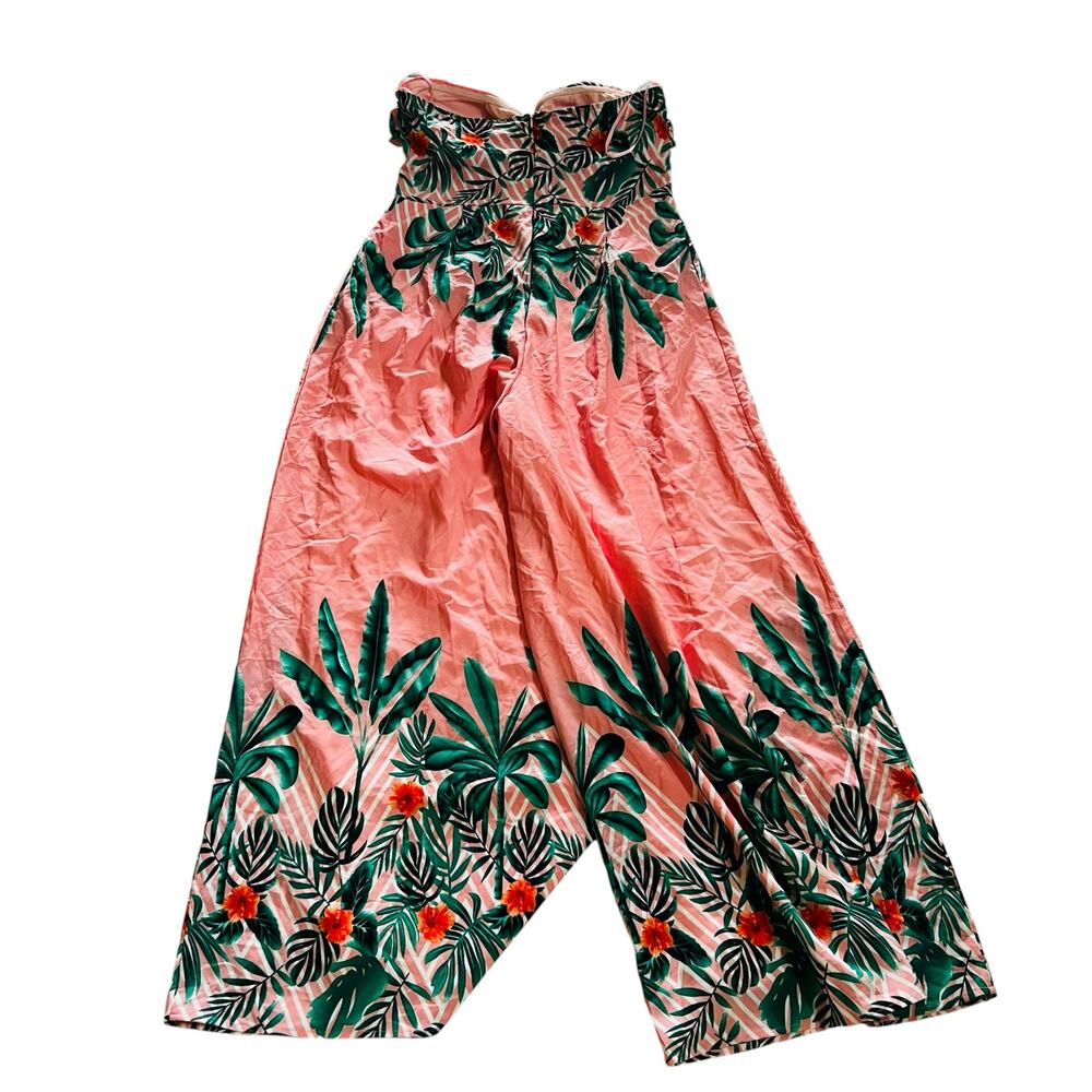 Fashion Nova Maui Nights Tropical Print Wide Leg Halter Jumpsuit Size 1X NWT - Picture 2 of 9